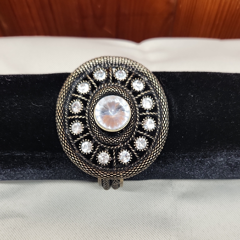 Bronze/Copper Colored  Bracelet with Rhinestone  Accents